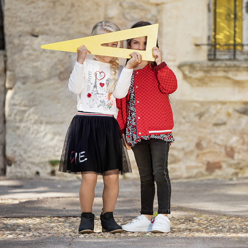 T-shirt met lange mouwen met Paris-print, voor meisjes. 