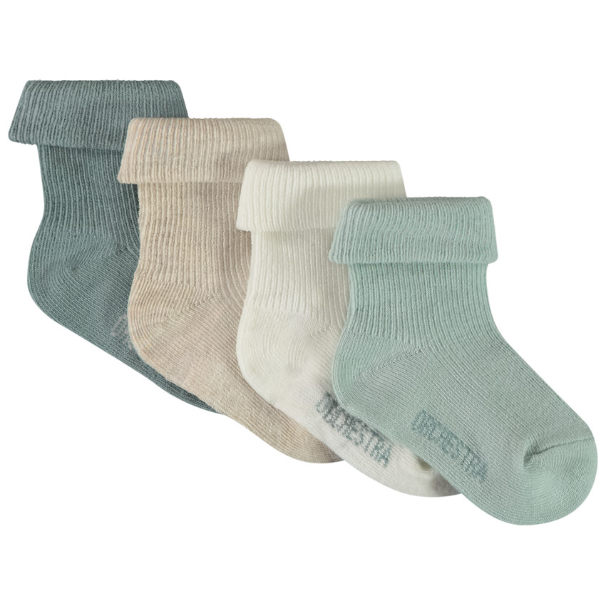 Lot de 4 paires de chaussettes uni pour bébé garçon 