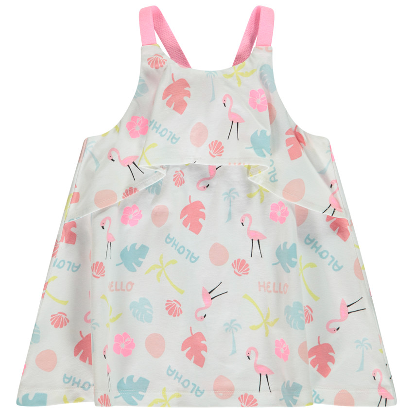 Tuniek zonder mouwen met fantasieprint van flamingo