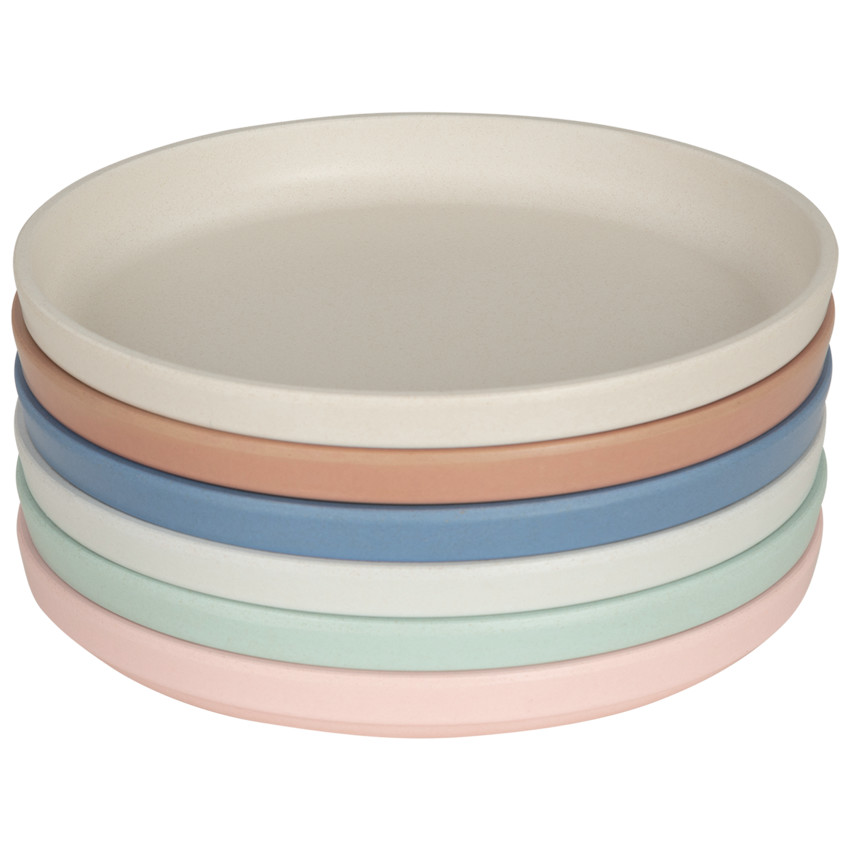 Assiette ronde en fibre de bambou - Gris 