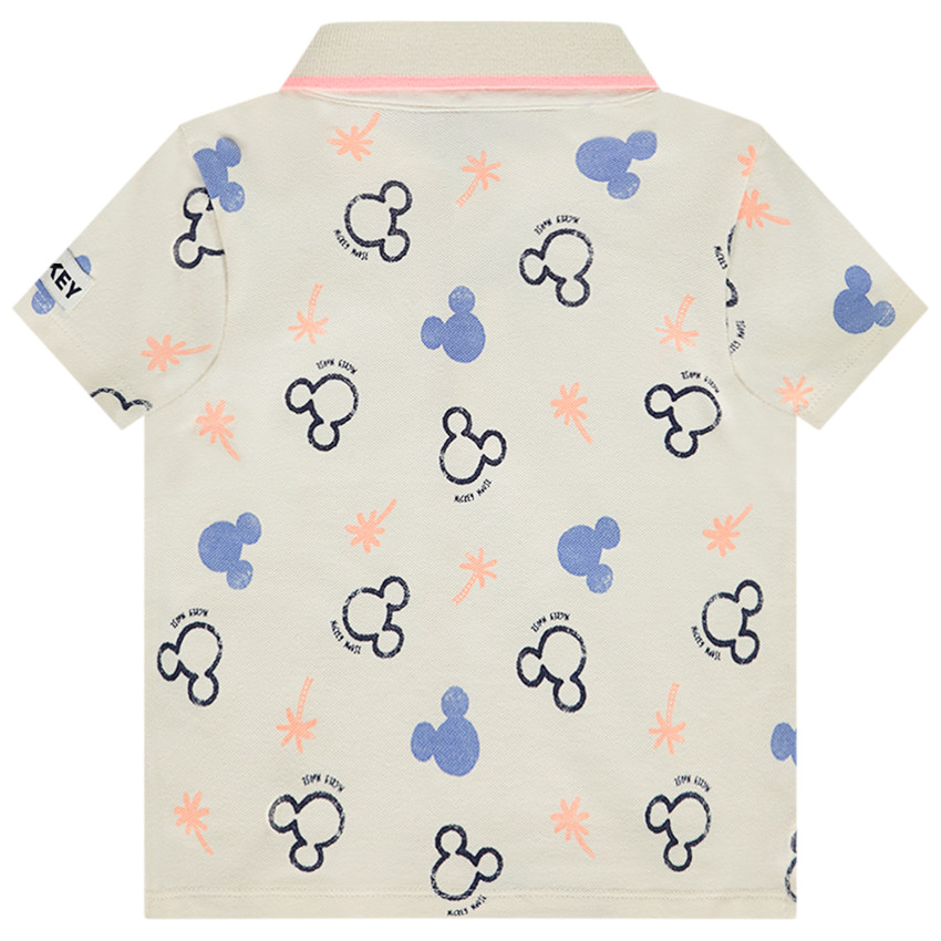 Poloshirt met korte mouwen bedrukt met Mickey Disney voor babyjongen 