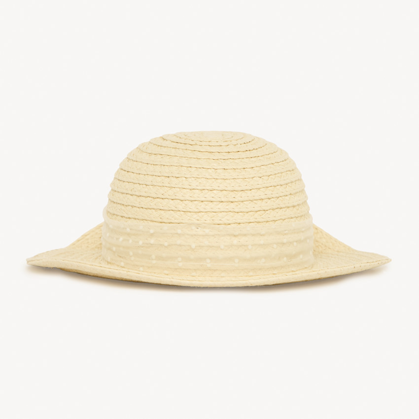 Straw hat met grote strik voor babymeisjes 