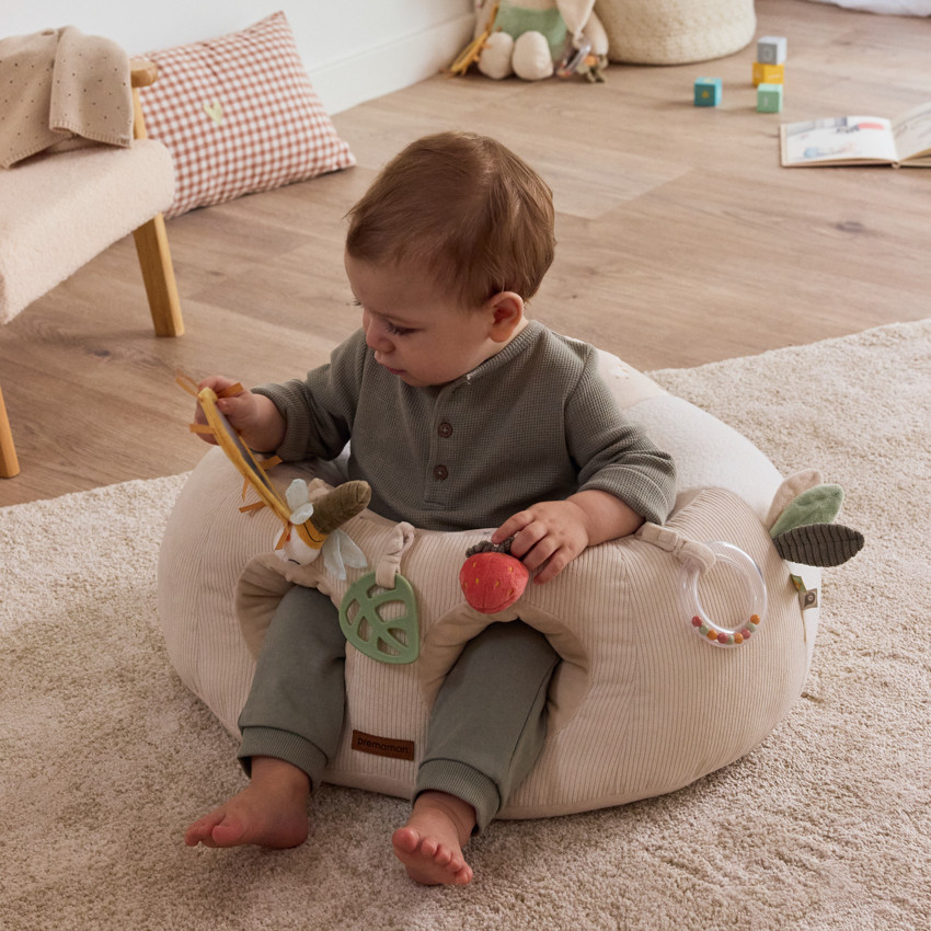 Coussin d'activités 2 en 1 La Vie à la Ferme écru 