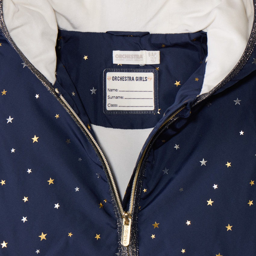 Coupe-vent rembourré imprimé étoiles pour fille 