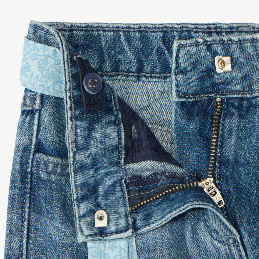 Jean avec ceinture fleurie à nouer pour fille 
