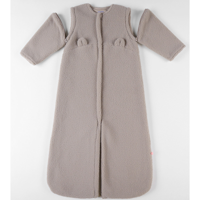 Slaapzak met afbeembare mouwen M&M 100cm Sherpa Beige  