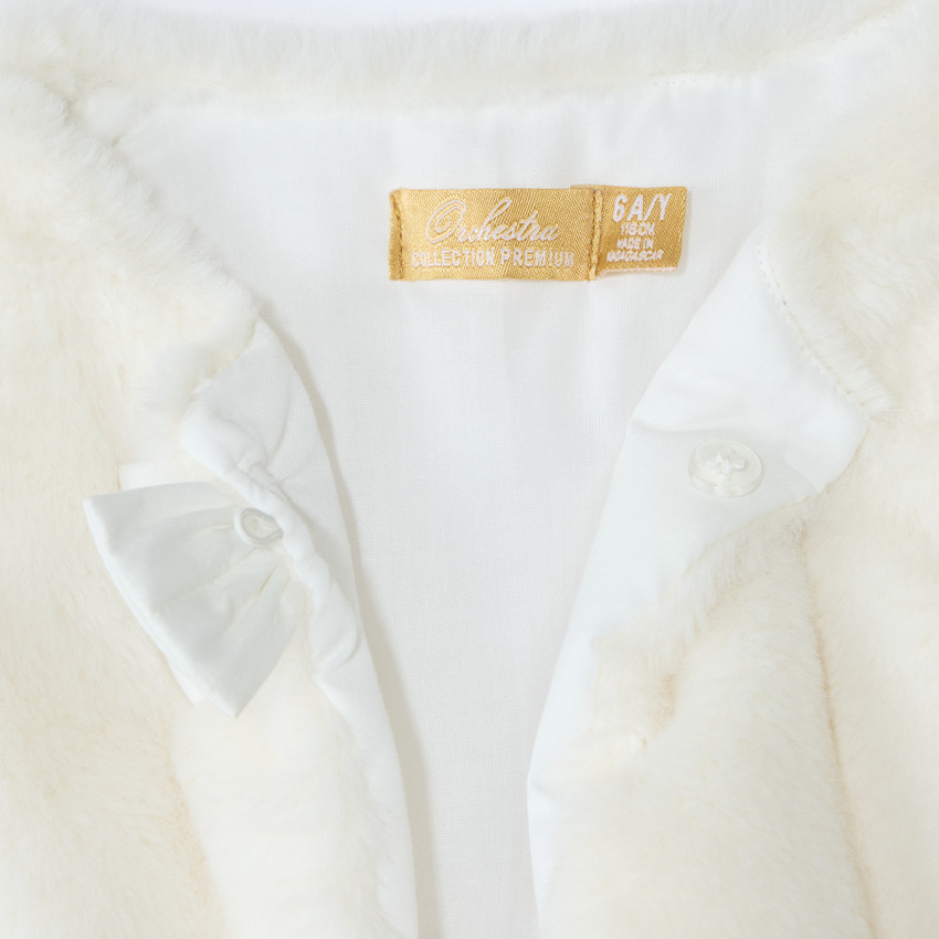 Bolero gilet in nepbont met strik voor meisjes 