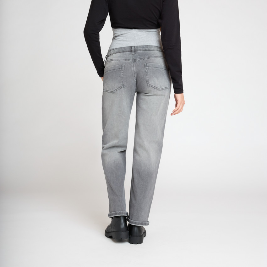 Jean droit de grossesse avec bandeau haut 