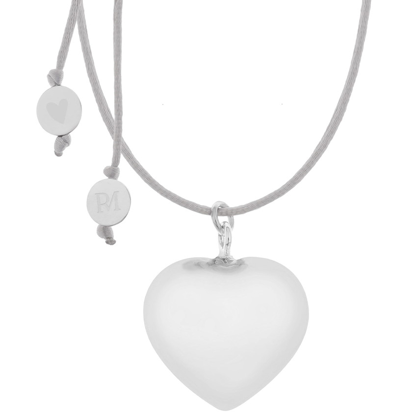 Bola zwangerschapsketting hartvormig Sofie grijs 