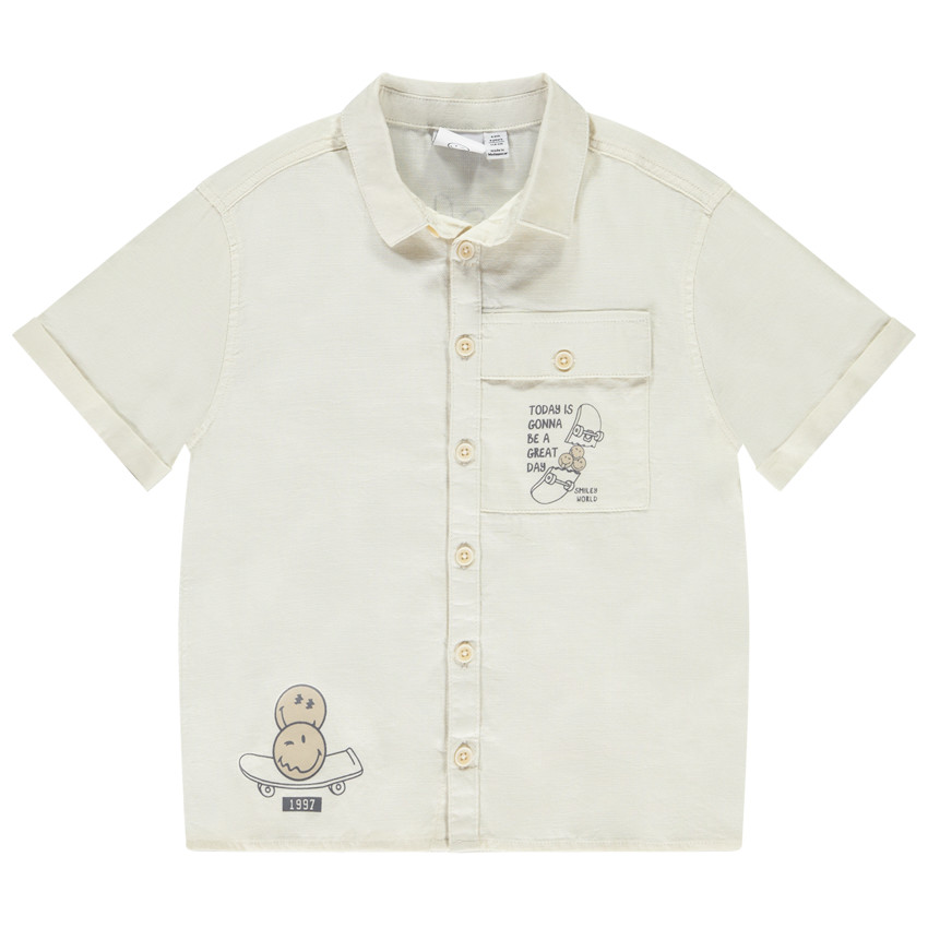 Korte mouwen SmileyWorld hemd voor jongen 