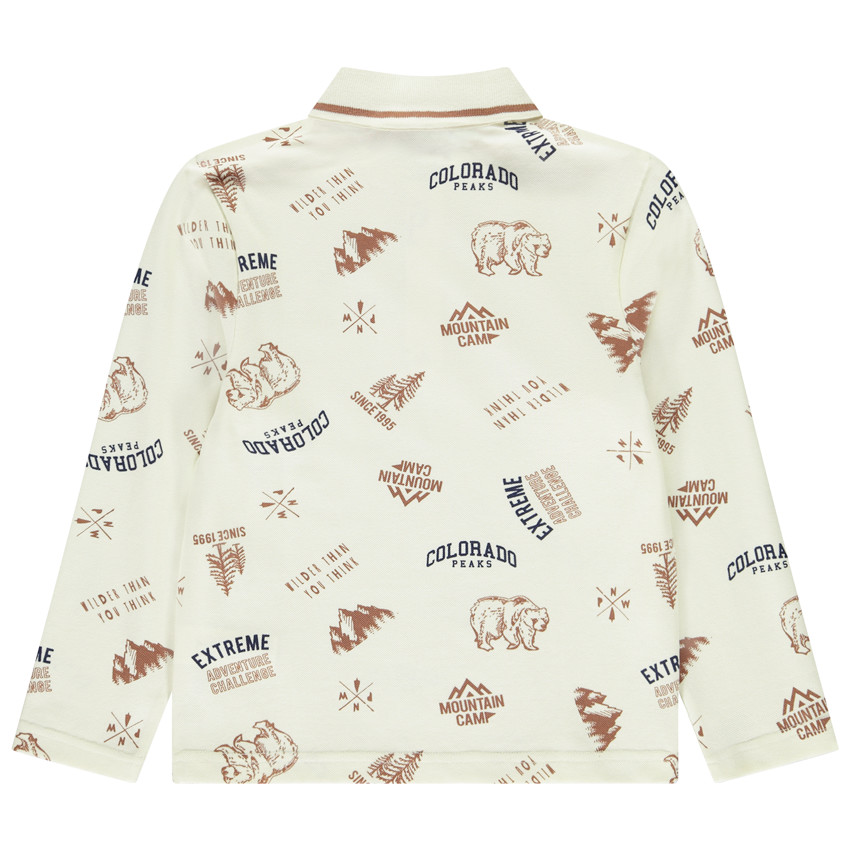 Polo manches longues imprimé fantaisie pour garçon 