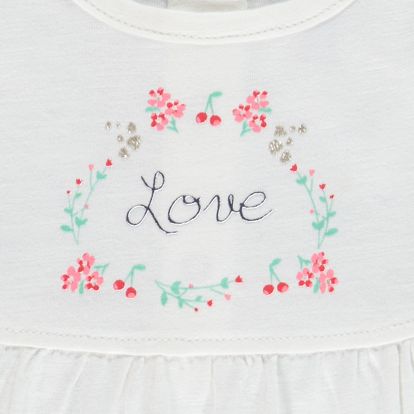 Ensemble gilet + tunique + caleçon à rayures pour bébé fille 