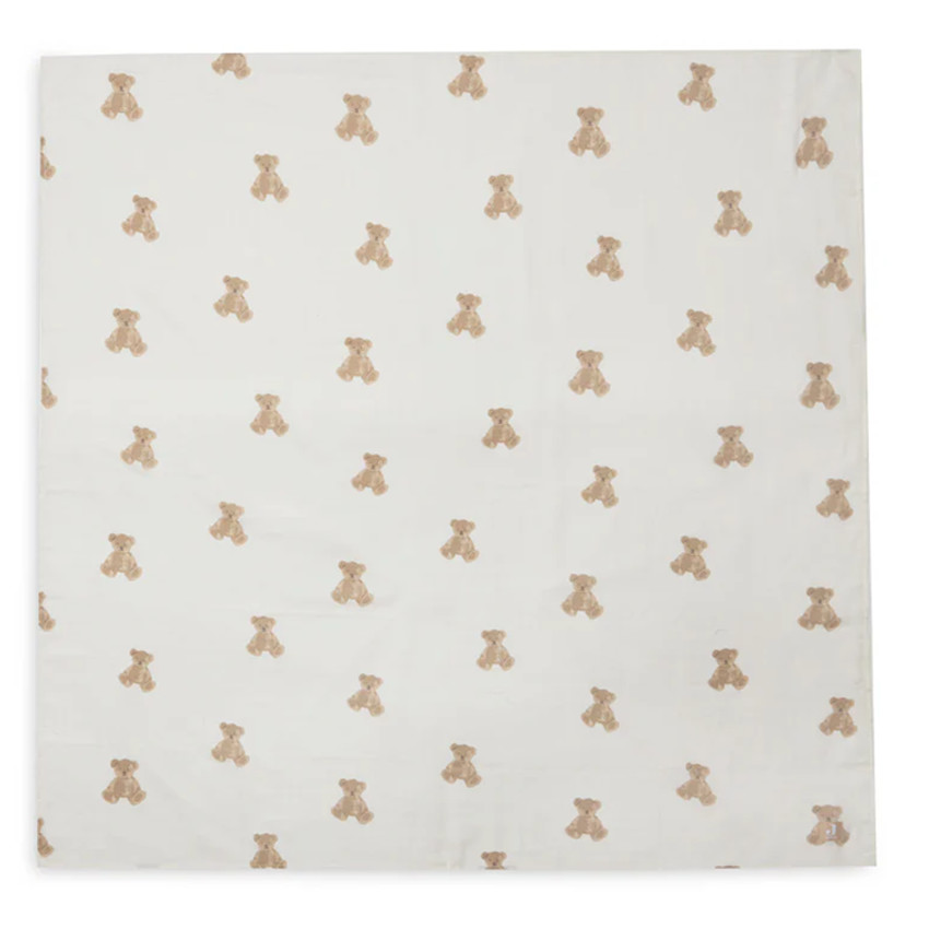 Lot de 2 langes gaze de coton 115x115cm Teddy Bear  