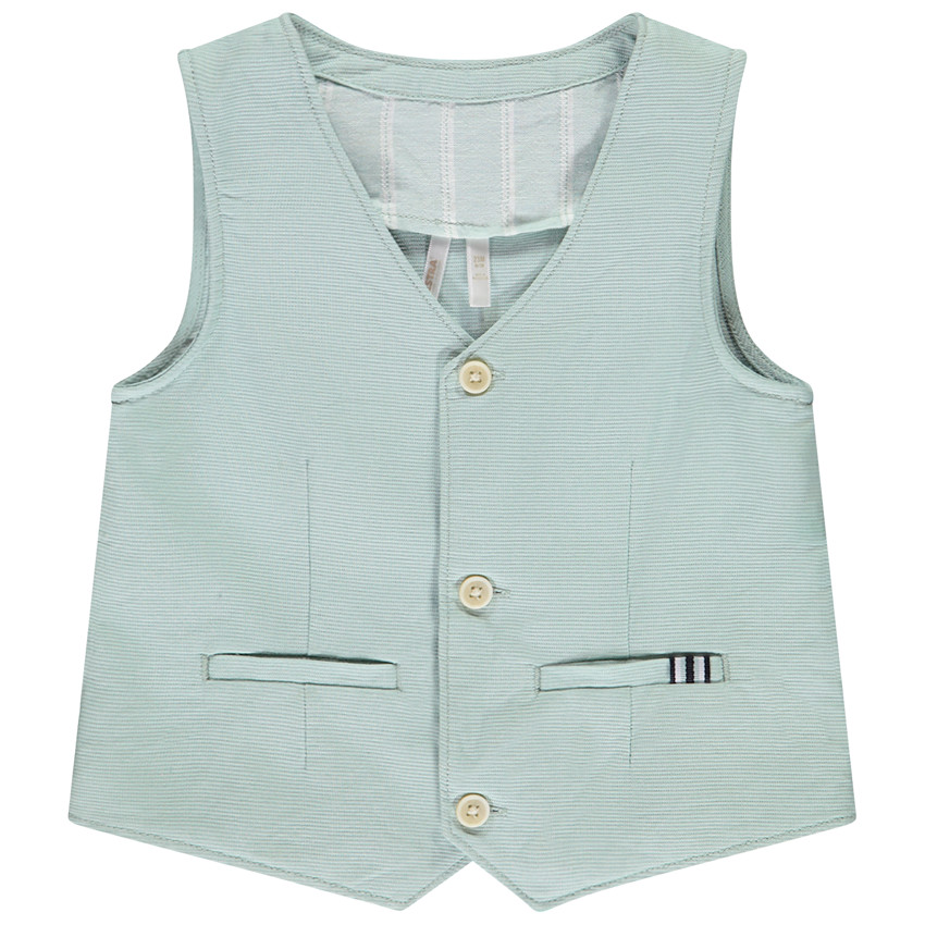 Mouwloos vest met biezen voor baby jongen 