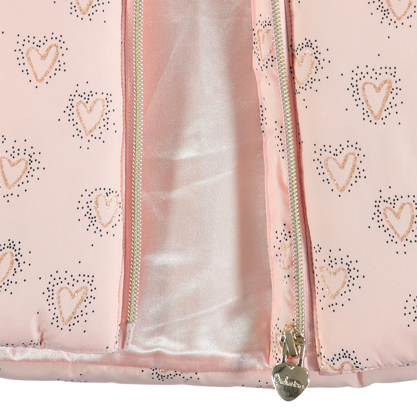 Doudoune sans manches à coeurs all-over  