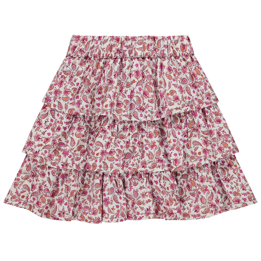 Rok met bloemenprint en lurex voor meisjes 