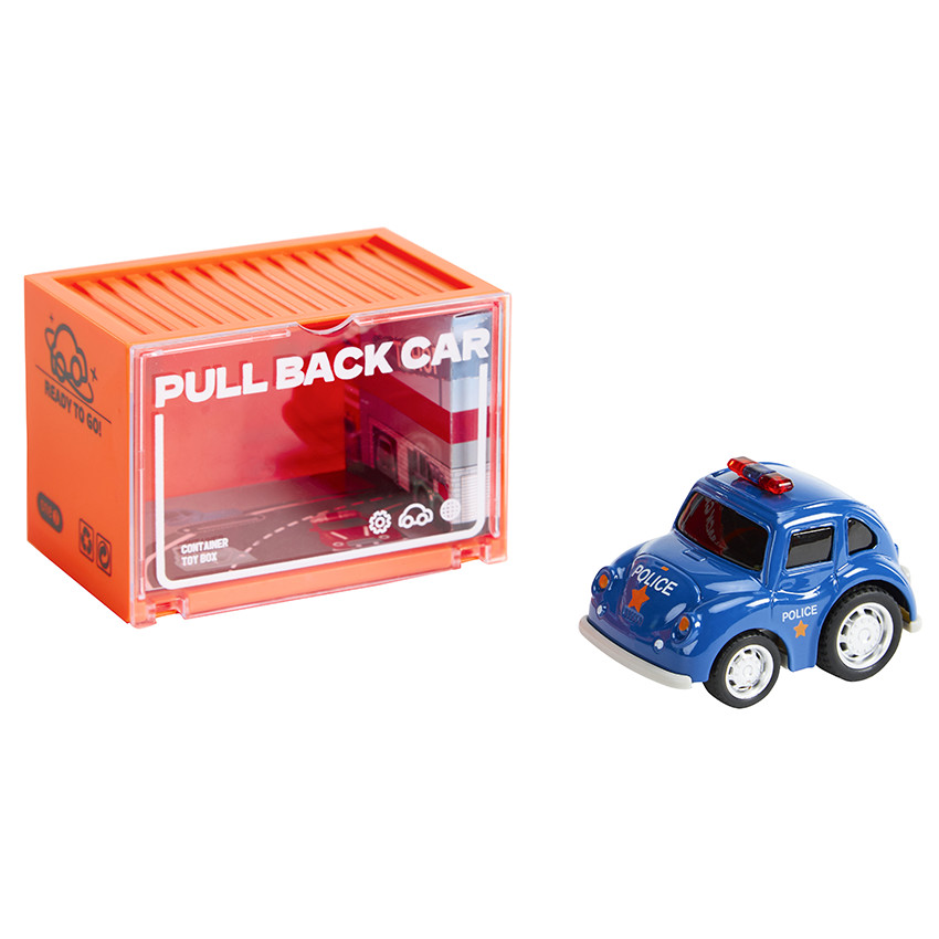 Auto miniatuur met wrijving van de politie blauw 