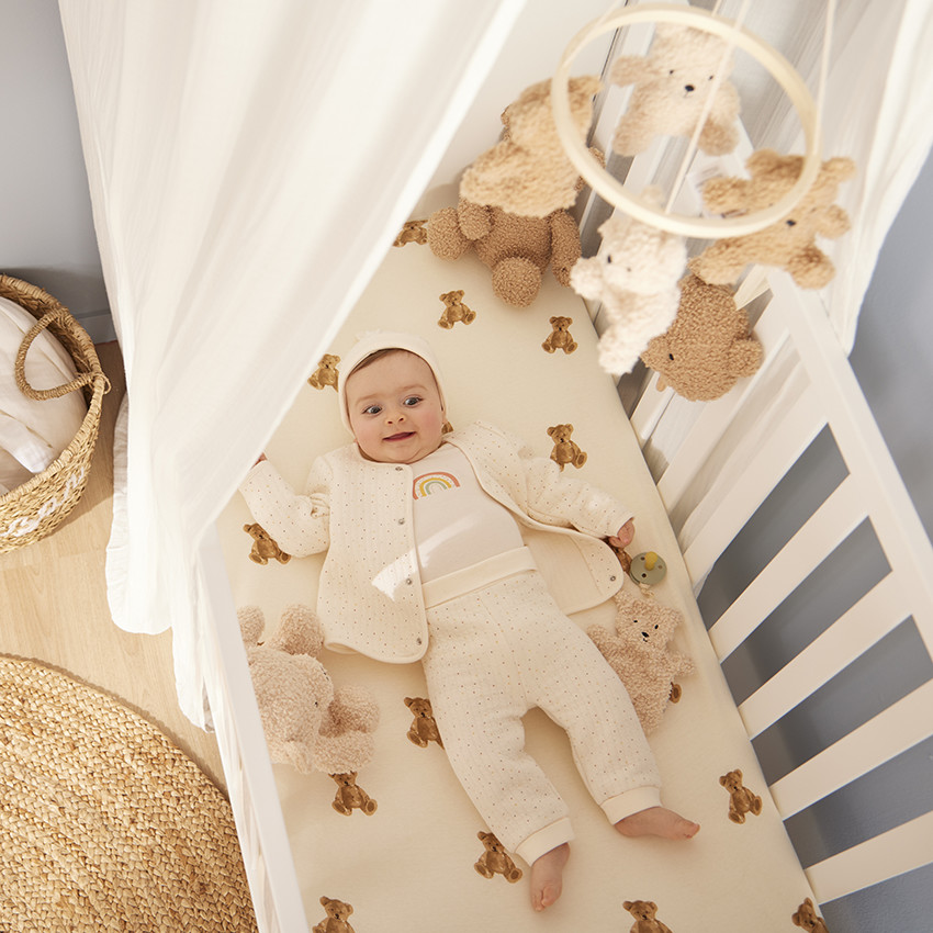 Ensemble 4 pièces imprimé pois multicolores pour bébé 