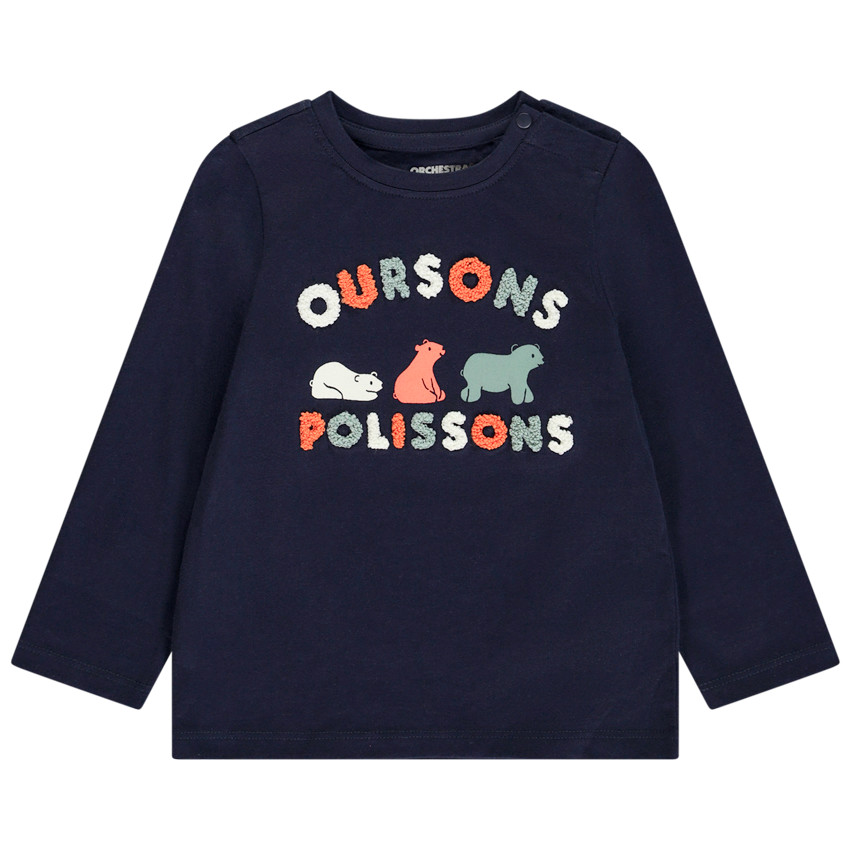 Lange mouwen T-shirt met bouclette patches voor baby jongen 