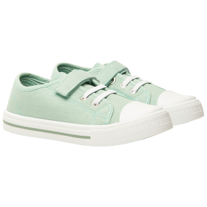 Lage sneakers van stof met elastische veters en klittenband voor baby jongen 