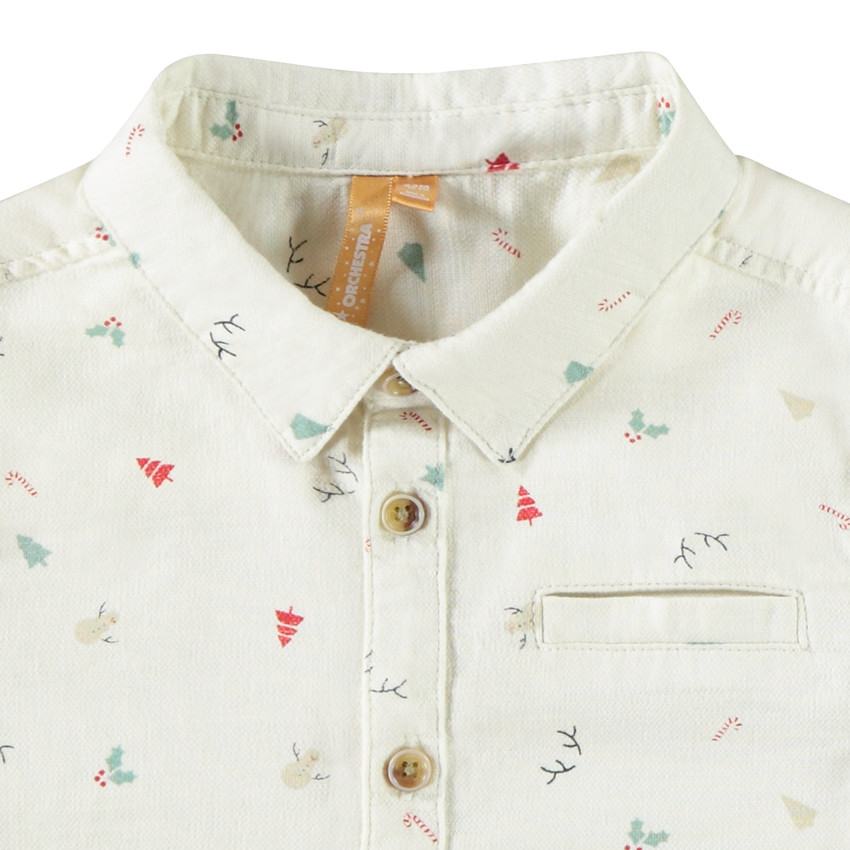 Chemise manches longues imprimé Noël pour bébé garçon 