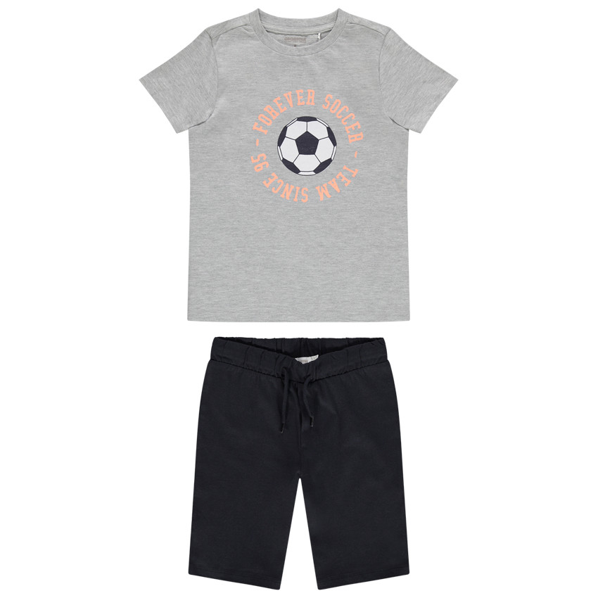 Pyjama court en jersey print ballon de foot 