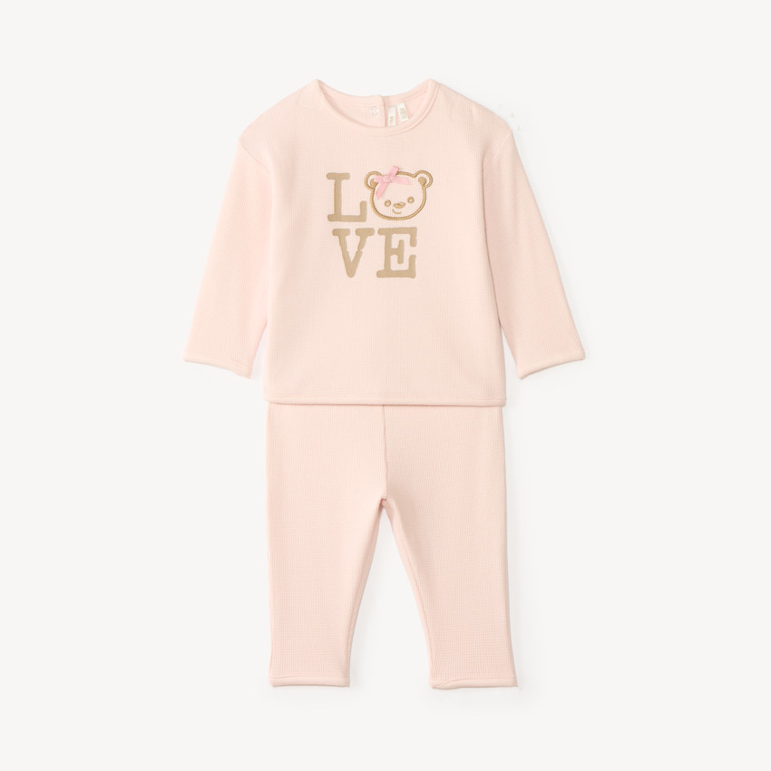Ensemble jogging avec broderie ourson pour bébé fille 