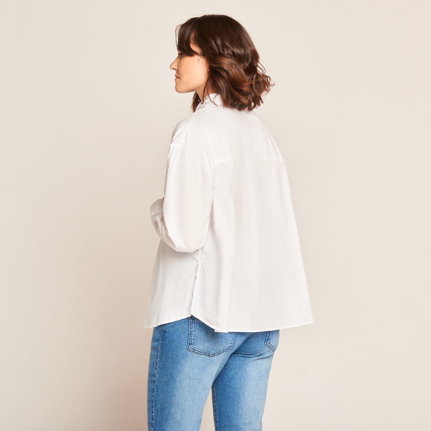 Chemise manches longues unie pour femme 