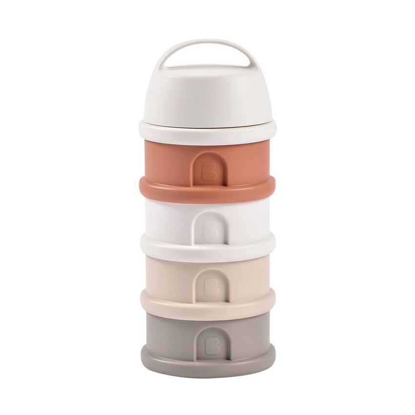 Boîte doseuse de lait translucide 4 compartiments terracotta 