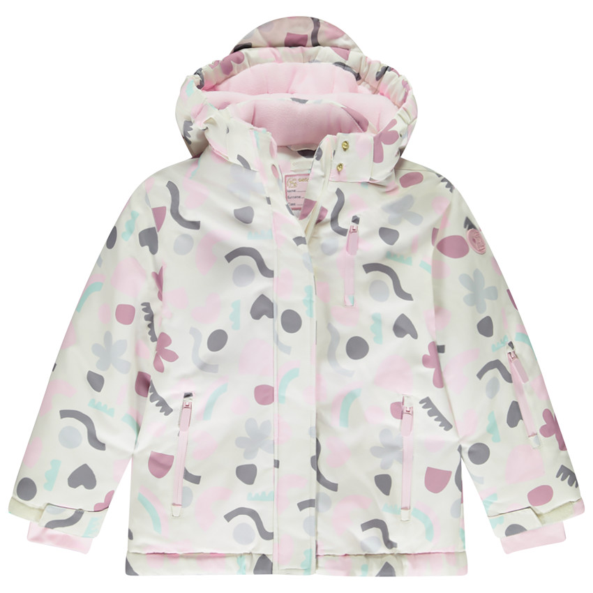 Blouson de ski en toile déperlante avec imprimé arty pour fille 