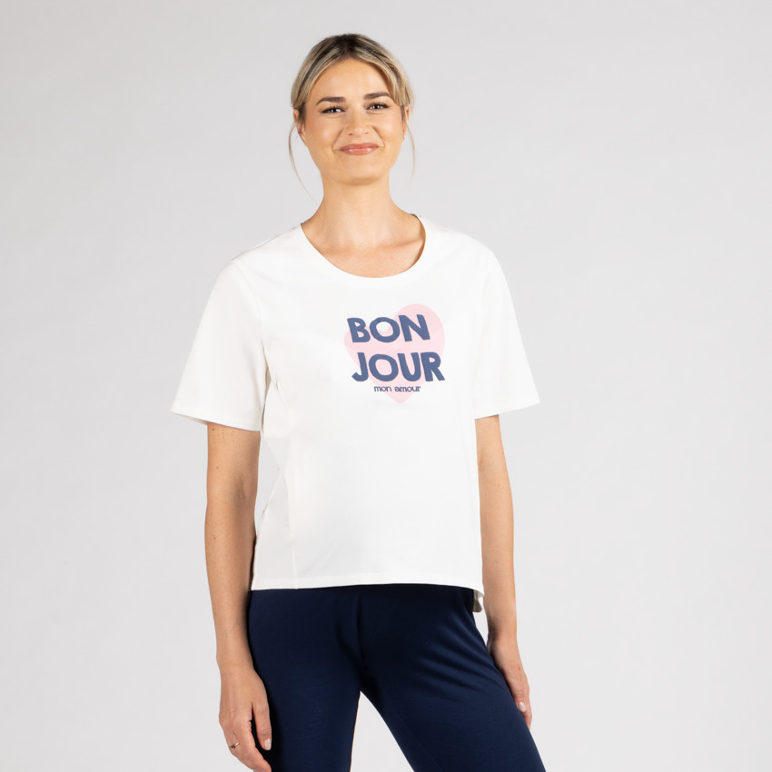 T-shirt met korte mouwen voor zwangerschap en borstvoeding met print 