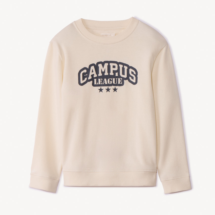 Sweatshirt in fleece met print voor jongens 