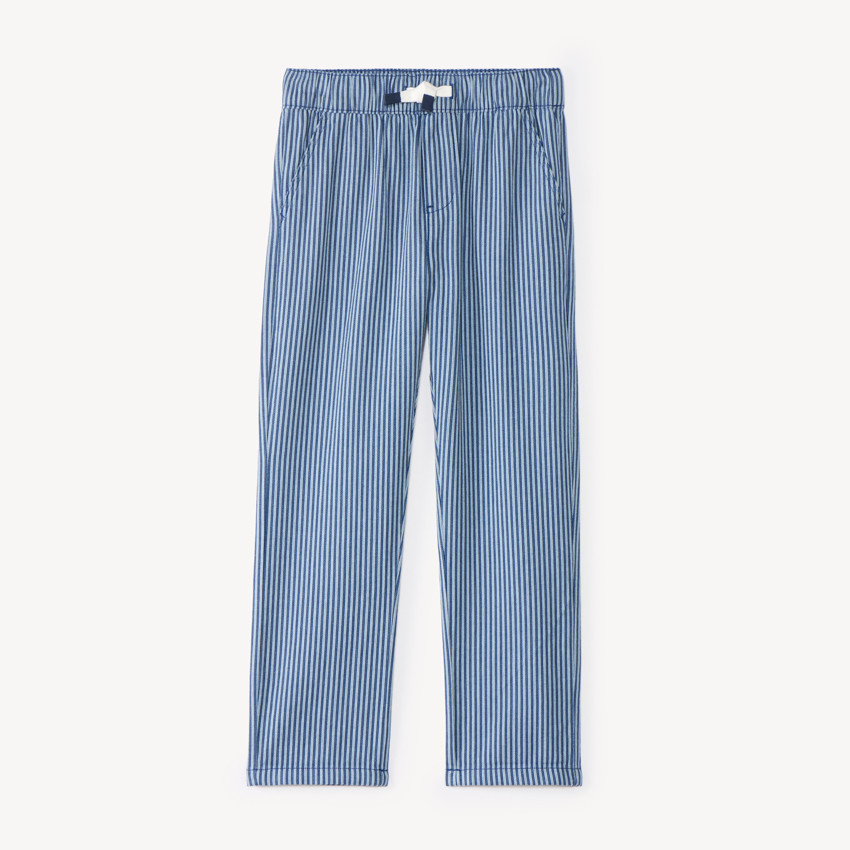 Baggy jongensbroek van gestreepte stof 