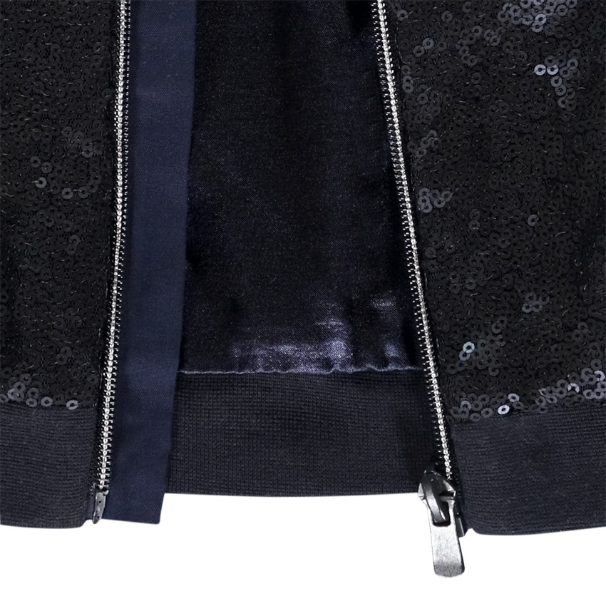 Veste bomber de fête en sequins doublé satin pour fille 
