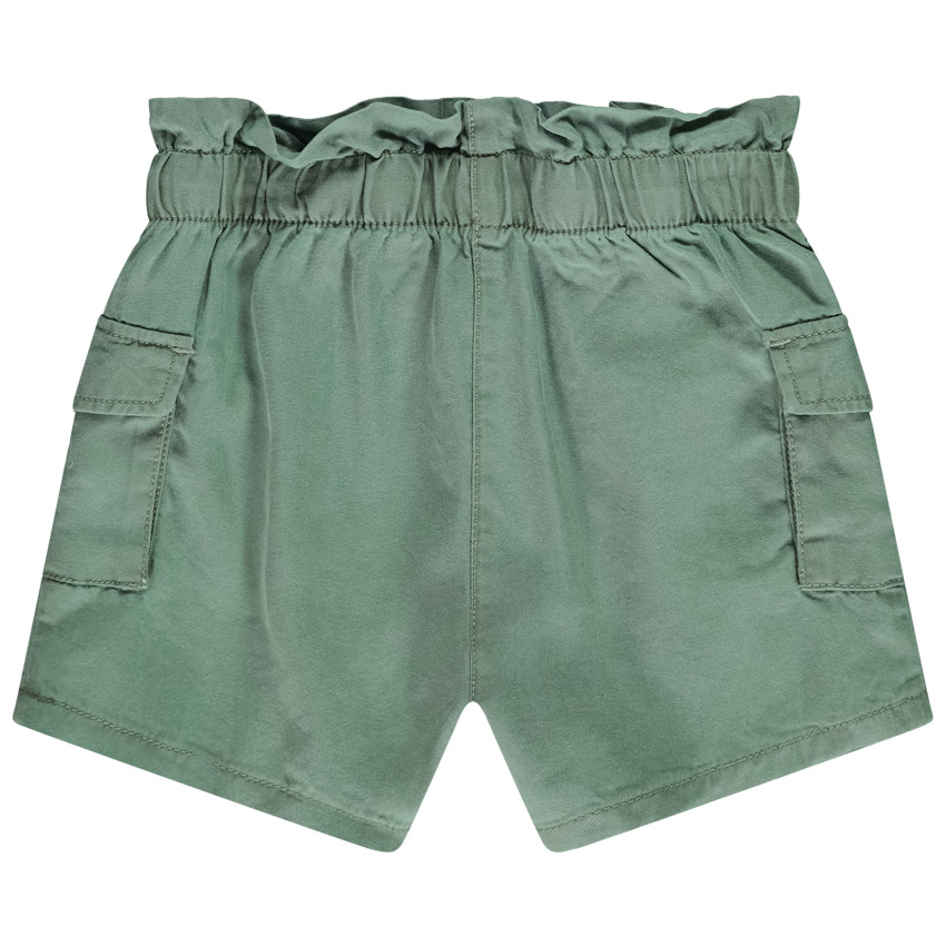 Short uni en toile avec poches pour bébé fille 