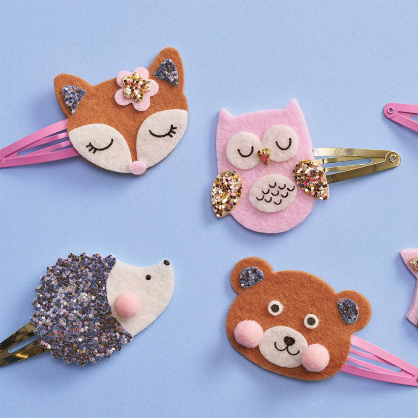 6 barrettes à paillettes à créer Pretty Forest 