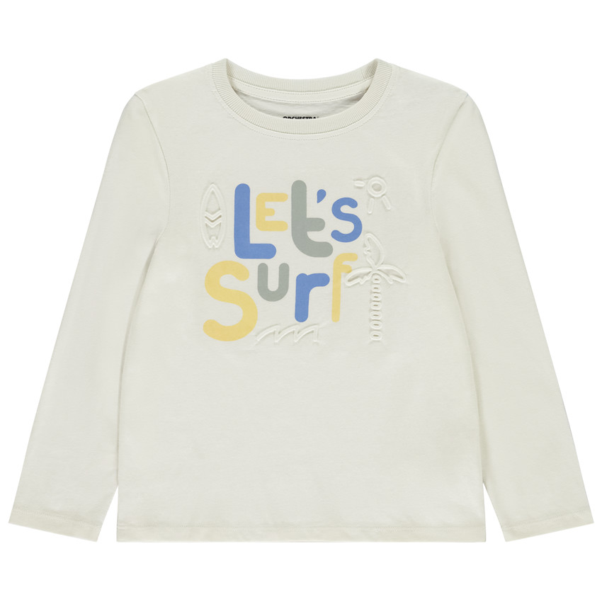 T-shirt manches longues avec motifs en relief pour garçon 