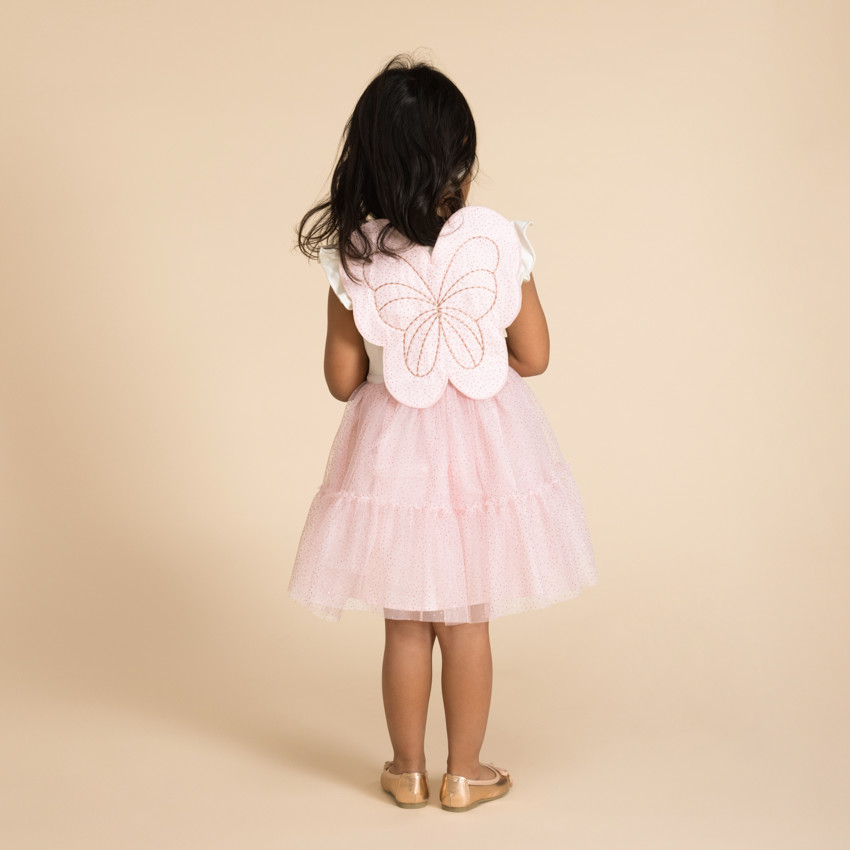 Jurk 2-in-1 effect met vlindervleugels voor meisjes 