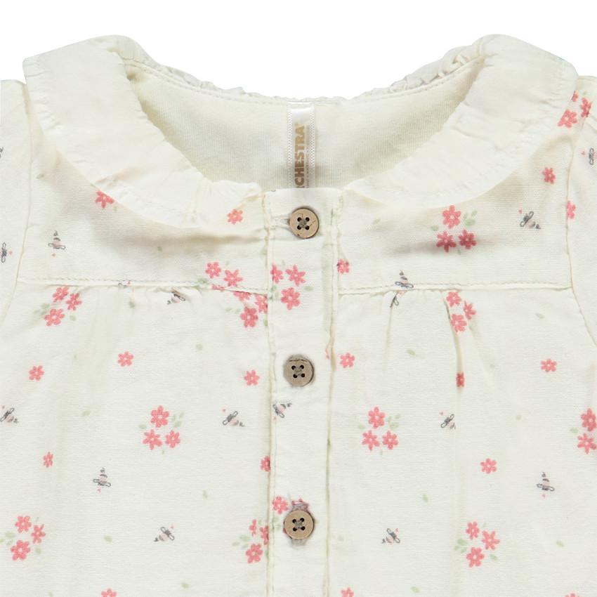 Combinaison longue imprimé fleuri pour bébé fille 