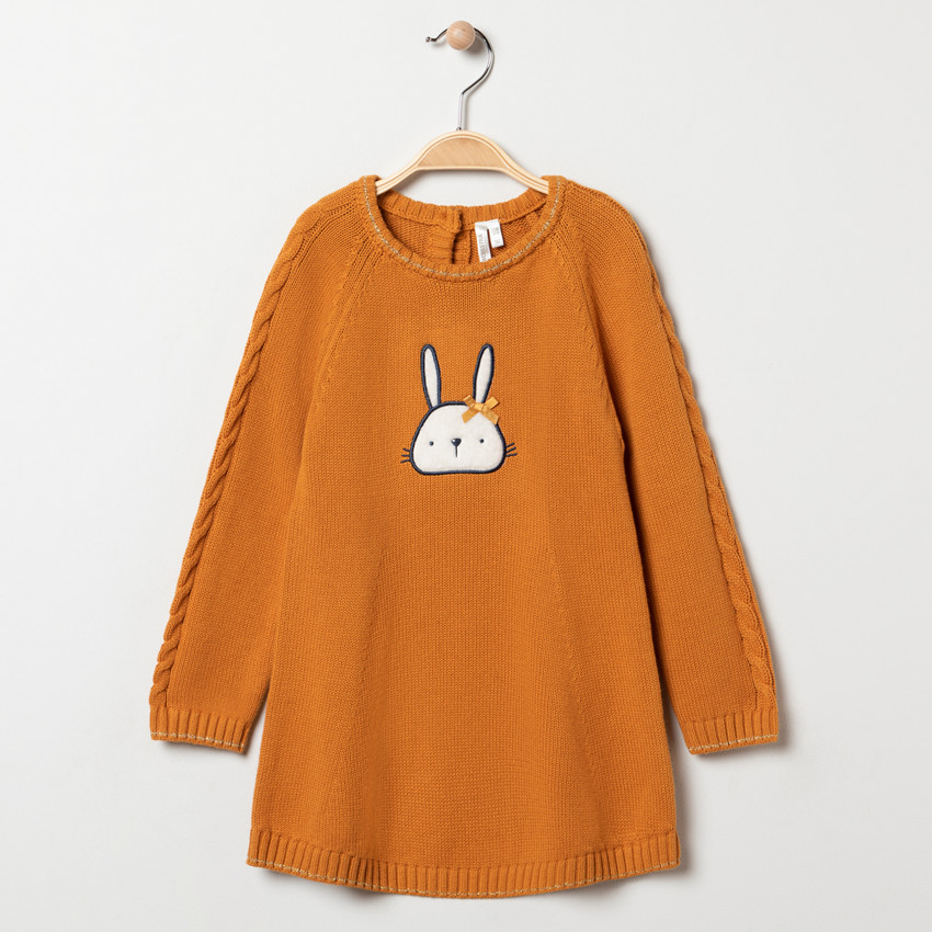 Robe en tricot motif lapin pour bébé fille 
