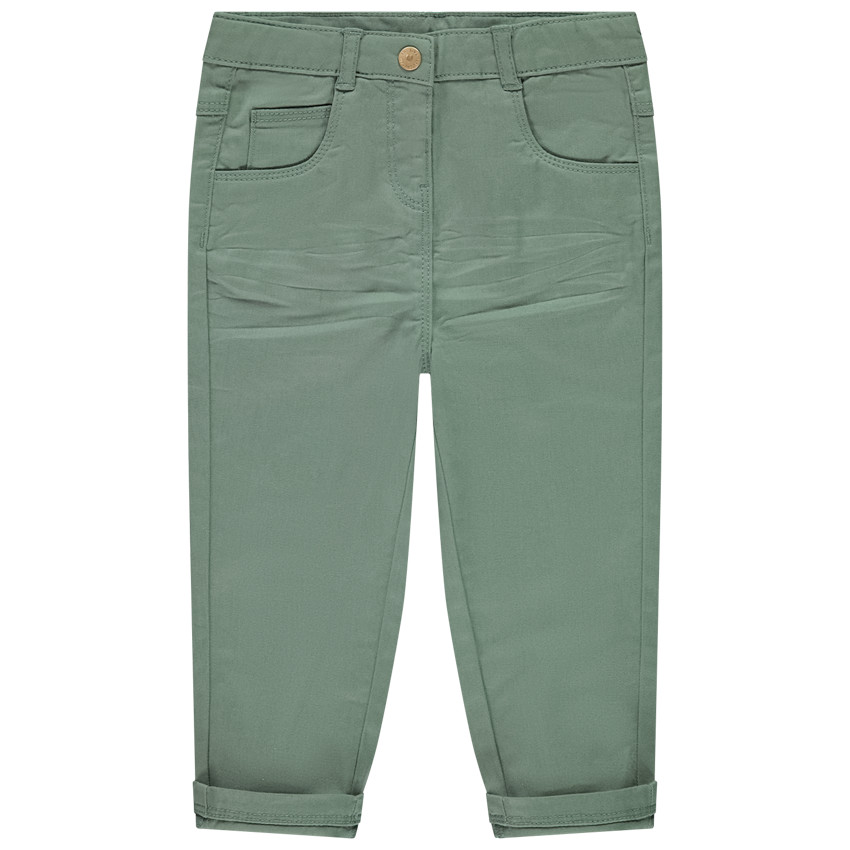 Effen twill broek met zakken meisjes 