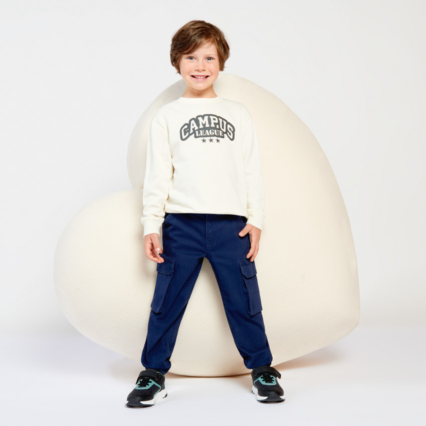 Sweatshirt in fleece met print voor jongens 
