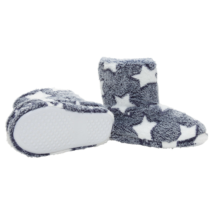 Pantoffellaarsjes van sherpastof, volledig gevoerd met pompons van maat 24 tot 27 