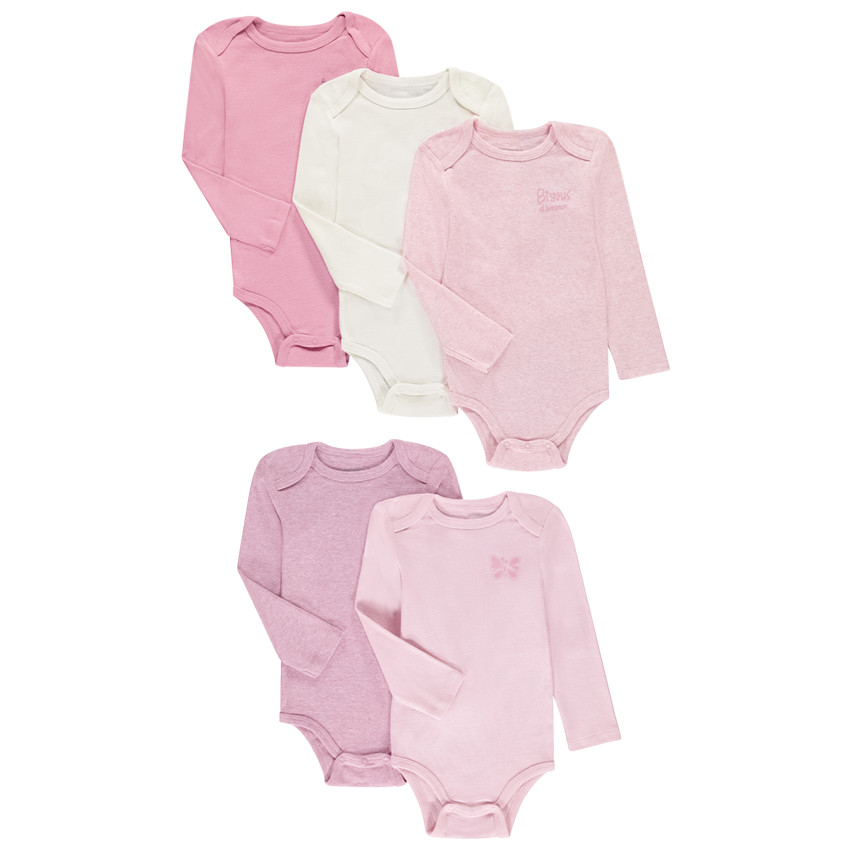 Set van 5 bodies met lange mouwen voor meisjes 