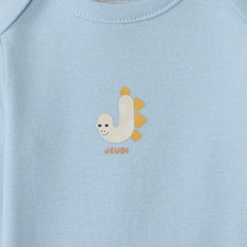 Lot de 7 bodies manches longues semainier pour bébé garçon 