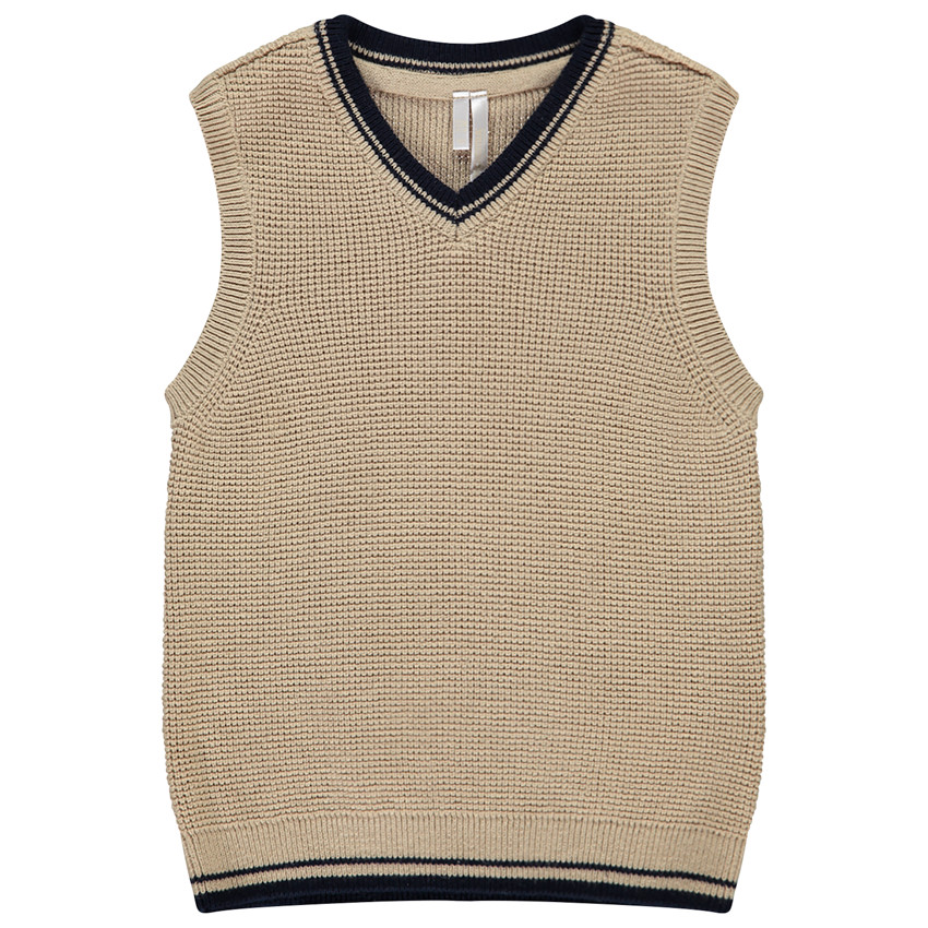 Trui zonder mouwen in gebreid voor baby jongen 