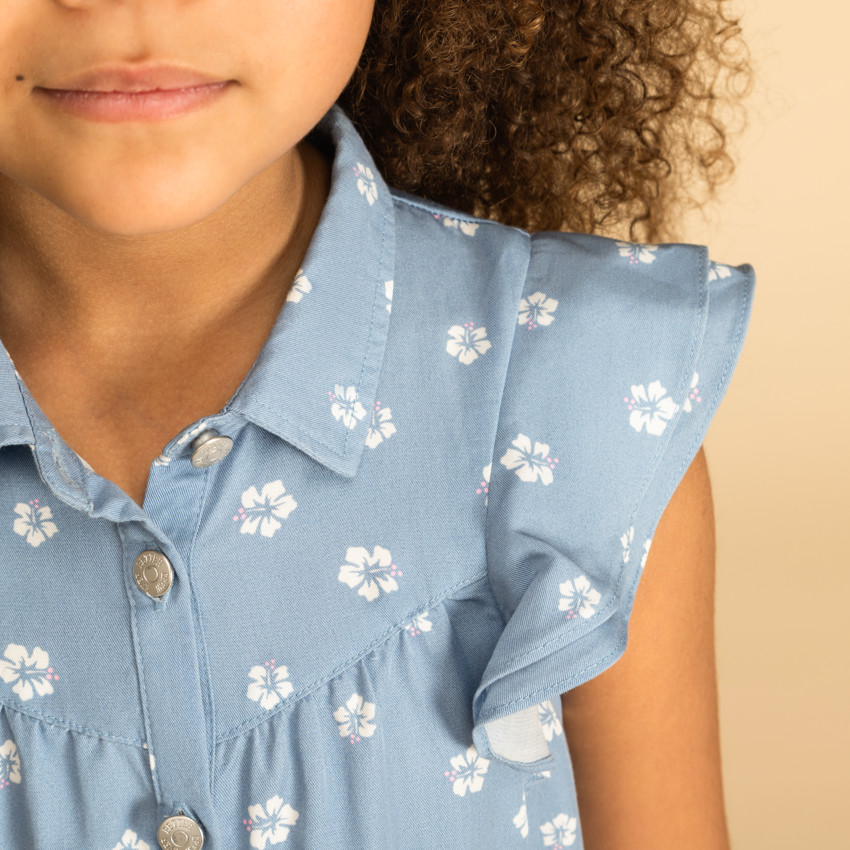 Robe manches courtes imprimé fleuri pour fille 