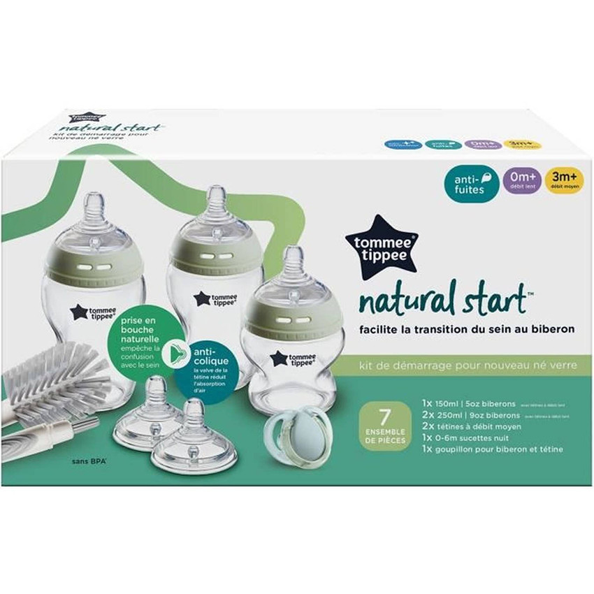 Kit naissance biberons en verre Natural Start 7pcs 