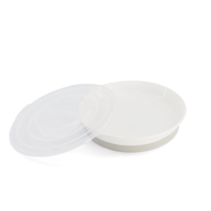 Assiette antidérapante avec compartiments 6 mois + - Blanc 