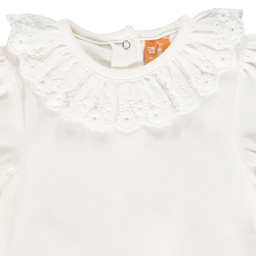 Body manches courtes col broderie anglaise pour bébé fille 